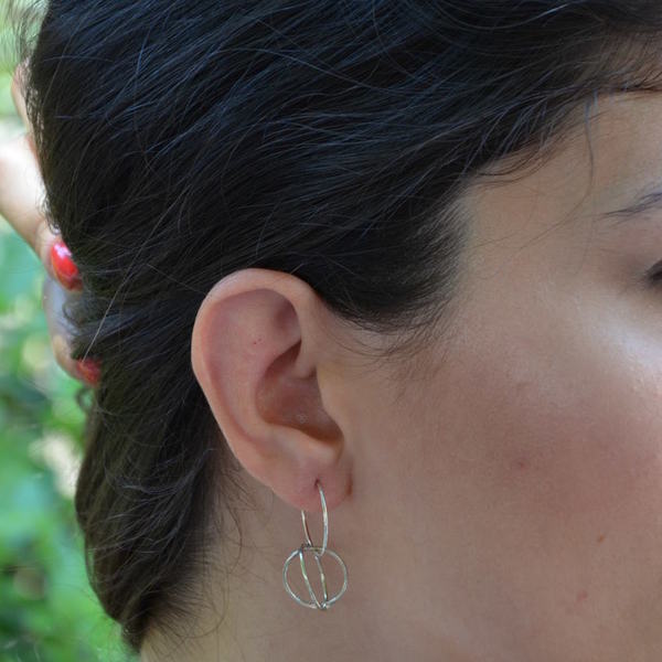 ''Circles'' earrings - μοντέρνο, ασήμι 925, γεωμετρικά σχέδια, χειροποίητα, κρίκοι, minimal - 4