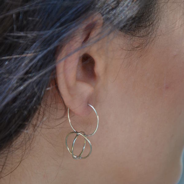 ''Circles'' earrings - μοντέρνο, ασήμι 925, γεωμετρικά σχέδια, χειροποίητα, κρίκοι, minimal - 5