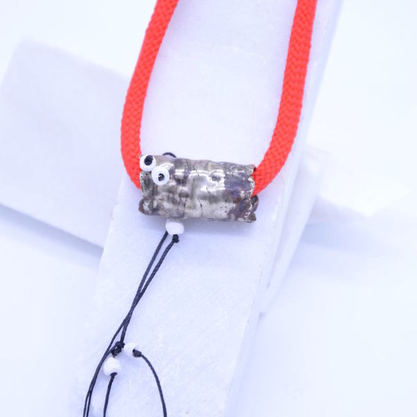 ''Red cords'' necklace - ιδιαίτερο, μοναδικό, ασήμι 925, κεραμικό, κολιέ, κορδόνια - 2