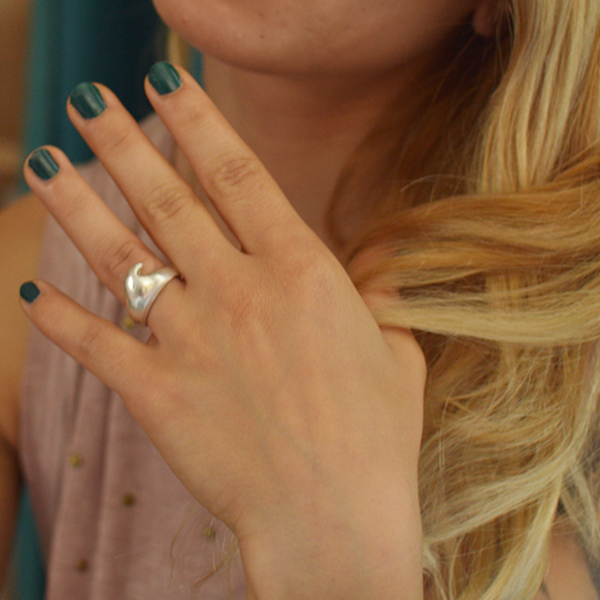 Μίνιμαλ ασημένιο δαχτυλίδι κύμα - ασήμι, handmade, fashion, καλοκαιρινό, δαχτυλίδι, χειροποίητα, minimal, ασημένια, βεράκια, boho - 3