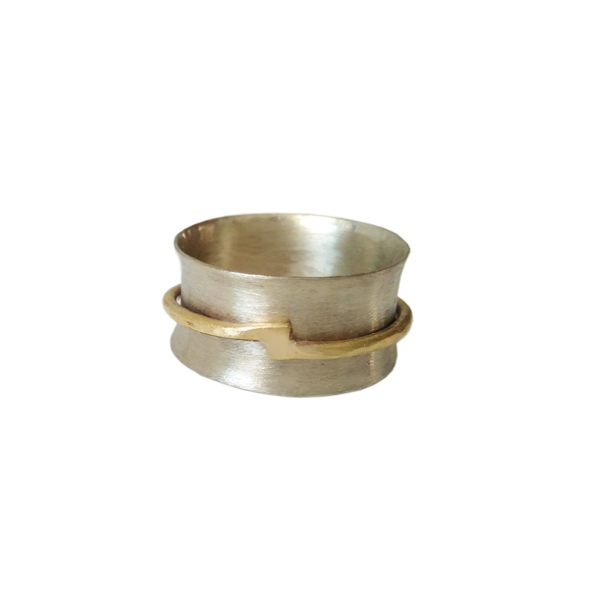 Ασημένιο δαχτυλιδι/silver wide band ring/spinner ring - ασήμι, ασήμι, ασήμι 925, minimal