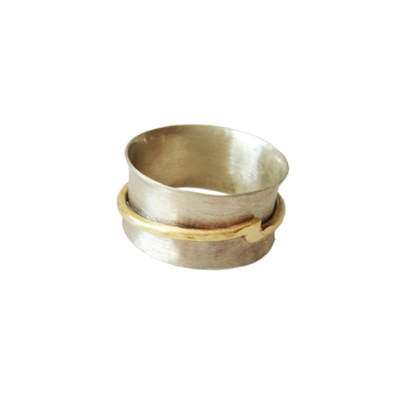 Ασημένιο δαχτυλιδι/silver wide band ring/spinner ring - ασήμι, ασήμι, ασήμι 925, minimal - 3