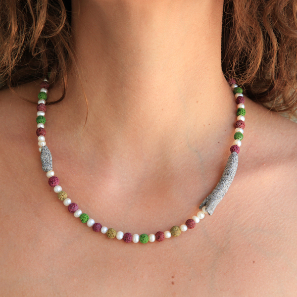 stone fishes pearls and lavas - καλοκαιρινό, μαργαριτάρι, λάβα, δώρο, πρωτότυπο, χειροποίητα - 2