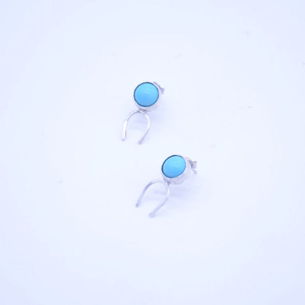 ''Turquoise'' stud earrings - ημιπολύτιμες πέτρες, ασήμι 925, χειροποίητα, minimal, Black Friday