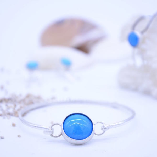 ''Turquoise'' bracelet - ημιπολύτιμες πέτρες, ημιπολύτιμες πέτρες, κλασσικό, ασήμι 925, χειροποίητα - 2