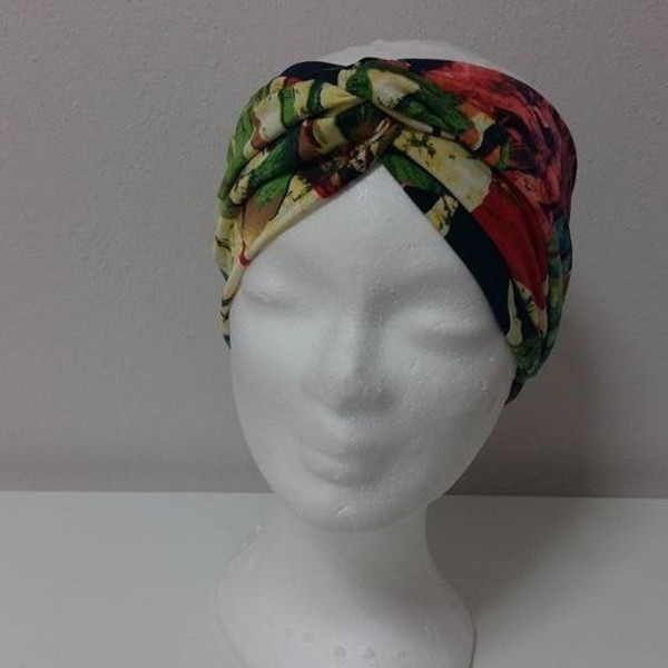 "Jungle" floral headband - ύφασμα, κορδέλα, boho - 3