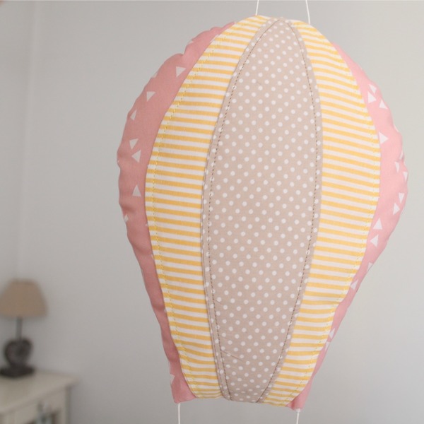 Υφασμάτινο αερόστατο - βαμβάκι, διακοσμητικό, κορίτσι, αερόστατο, romantic, παιδικό δωμάτιο, κρεμαστά, Black Friday, για παιδιά - 4