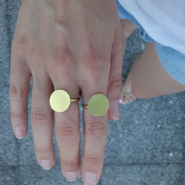 _round ring - χειροποίητο στρογγυλό δαχτυλίδι - handmade, καλοκαιρινό, μοντέρνο, ορείχαλκος, στρογγυλό, αλπακάς, κύκλος, δαχτυλίδι, χειροποίητα, minimal, μπρούντζος - 2