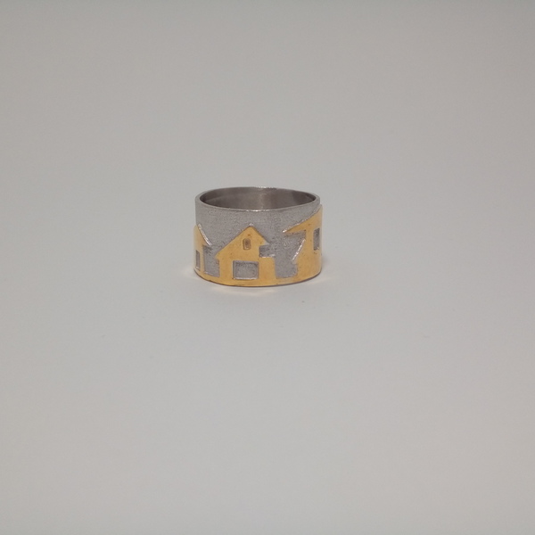 Δαχτυλίδι ασημένιο επιχρυσωμένο - ασήμι, επιχρυσωμένα, ασήμι 925, δαχτυλίδι - 2