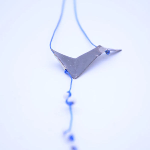 ''Origami'' in blue - μοντέρνο, αλπακάς, κορδόνια