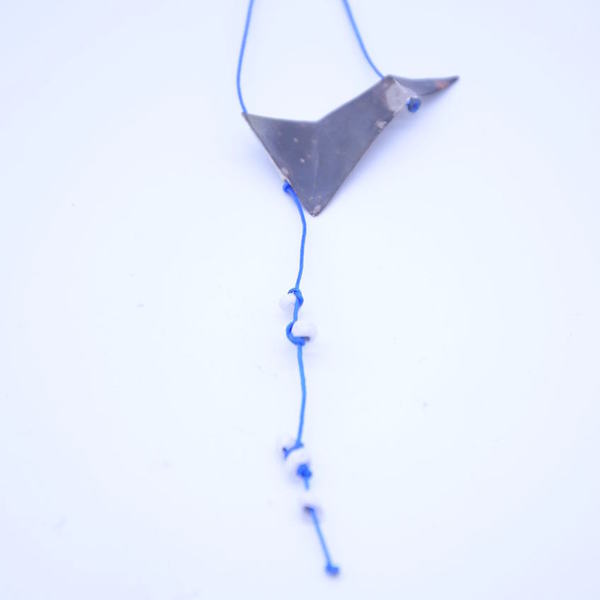 ''Origami'' in blue - μοντέρνο, αλπακάς, κορδόνια - 2