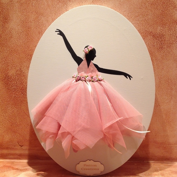 " Prima Ballerina " Μπαλαρίνα σε καμβά - πίνακες & κάδρα, καμβάς, κορίτσι, επιτοίχιο, δώρο, μπαλαρίνα, χειροποίητα, romantic, παιδική διακόσμηση, παιδικά κάδρα - 4
