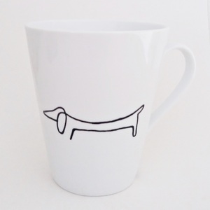 NEW!!! Art de la ...mug "Dog" - ζωγραφισμένα στο χέρι, ιδιαίτερο, μοναδικό, κουζίνα, χειροποίητα, πορσελάνη, δωράκι, minimal, personalised, unique, κούπες & φλυτζάνια