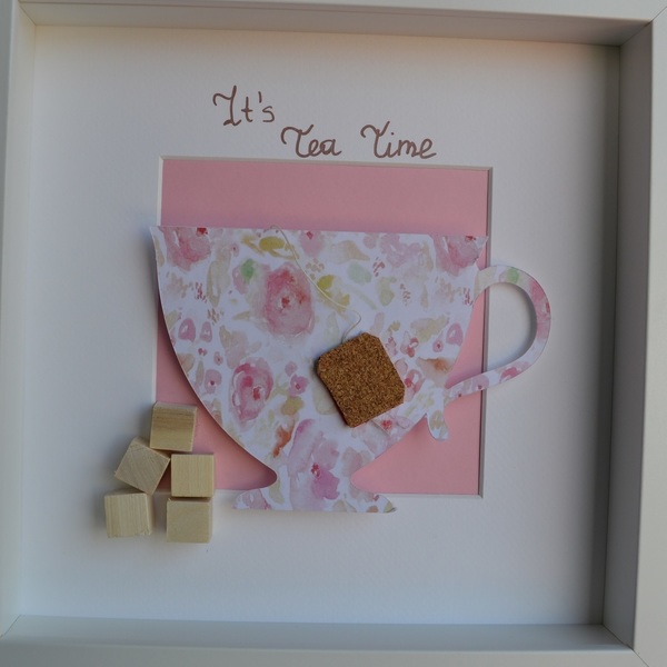 Καδράκι Tea Time Φλυντζάνι - διακοσμητικό, ξύλο, πίνακες & κάδρα, κορίτσι, χαρτί, δώρο, τοίχου, δώρα για βάπτιση, romantic, φελλός, παιδικό δωμάτιο, δώρα για παιδιά, δώρα γενεθλίων, παιδικά κάδρα