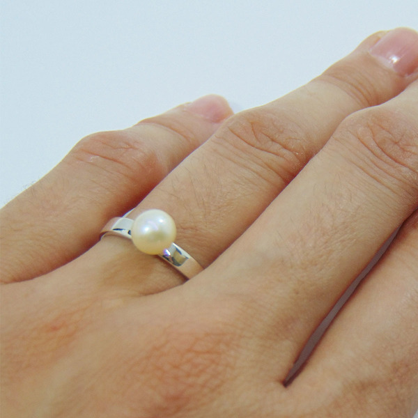 Ασημένιο μονόπετρο με μαργαριτάρι - μαργαριτάρι, μαργαριτάρι, ασήμι 925, ασήμι 925, δαχτυλίδι, χειροποίητα, elegant - 4