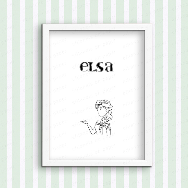 Elsa - Διακοσμητικές εκτυπώσεις - εκτύπωση, πίνακες & κάδρα, κορίτσι, χαρτί, τοίχου, παιδικό δωμάτιο, παιδικά κάδρα