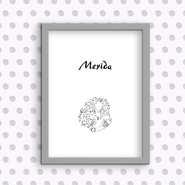 Merida - Διακοσμητικές εκτυπώσεις - εκτύπωση, κορίτσι, χαρτί, παιδικό δωμάτιο - 2