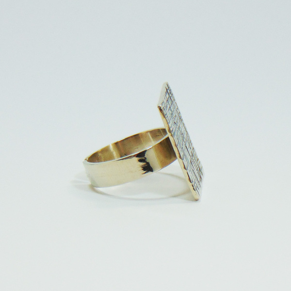 Τετράγωνο σφυρήλατο δαχτυλίδι - handmade, αλπακάς, δαχτυλίδι, χειροποίητα, σφυρήλατο, elegant - 2