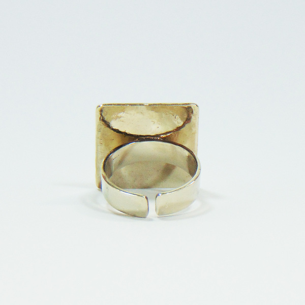 Τετράγωνο σφυρήλατο δαχτυλίδι - handmade, αλπακάς, δαχτυλίδι, χειροποίητα, σφυρήλατο, elegant - 3
