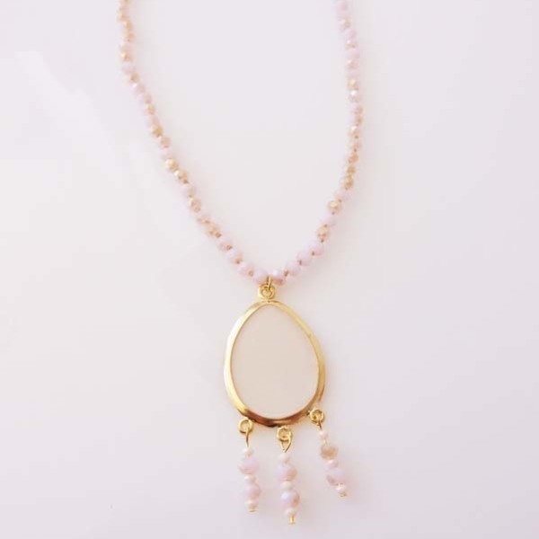 Crystal necklace - κρύσταλλα, σμάλτος, μακρύ, κολιέ, ξεχωριστό, μεταλλικά στοιχεία - 2