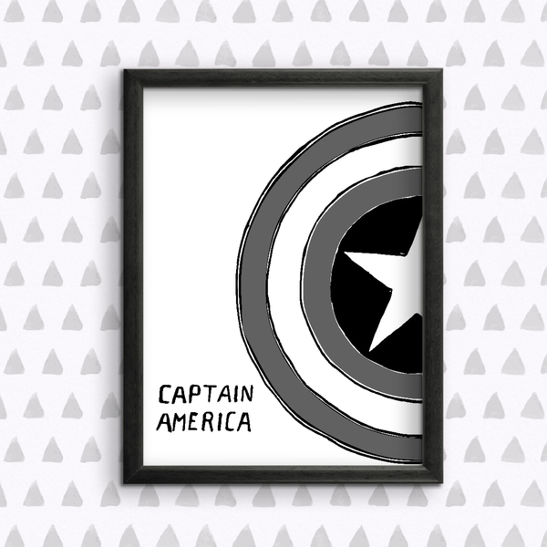 Captain America - Διακοσμητικές εκτυπώσεις - εκτύπωση, πίνακες & κάδρα, αγόρι, χαρτί, παιδικό δωμάτιο, σούπερ ήρωες, παιδικά κάδρα - 3