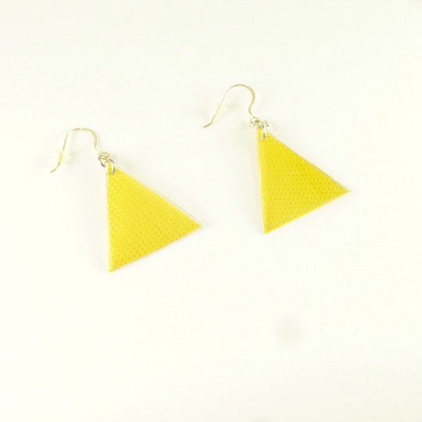Μίνιμαλ γεωμετρικά κίτρινα σκουλαρίκια - γυναικεία, ασήμι 925, ασήμι 925, πλαστικό, γεωμετρικά σχέδια, minimal, δώρα για γυναίκες