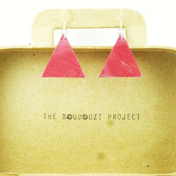 Μίνιμαλ κόκκινα σκουλαρίκια - μοντέρνο, γυναικεία, ασήμι 925, πλαστικό, σκουλαρίκια, γεωμετρικά σχέδια, minimal, κρεμαστά, δώρα για γυναίκες - 4