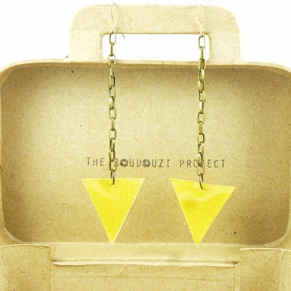Μακριά κίτρινα σκουλαρίκια - γυναικεία, ασήμι 925, πλαστικό, σκουλαρίκια, μακριά, δώρα για γυναίκες - 3