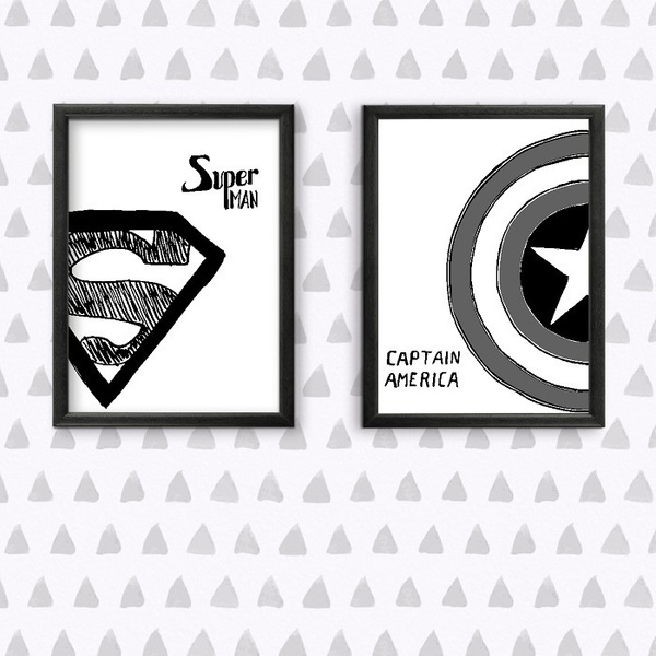 Superman - Διακοσμητικές εκτυπώσεις - εκτύπωση, πίνακες & κάδρα, αγόρι, χαρτί, παιδικό δωμάτιο, σούπερ ήρωες, παιδικά κάδρα - 5
