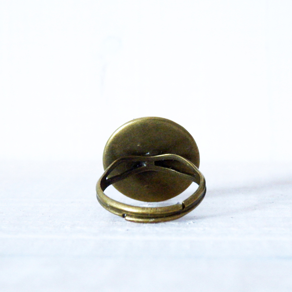 *Bronze Drop* | Δαχτυλίδι σε Μπρονζέ Απόχρωση με Υγρό Γυαλί - γυαλί, γυαλί, μέταλλο, δαχτυλίδι, μπρούντζος - 3