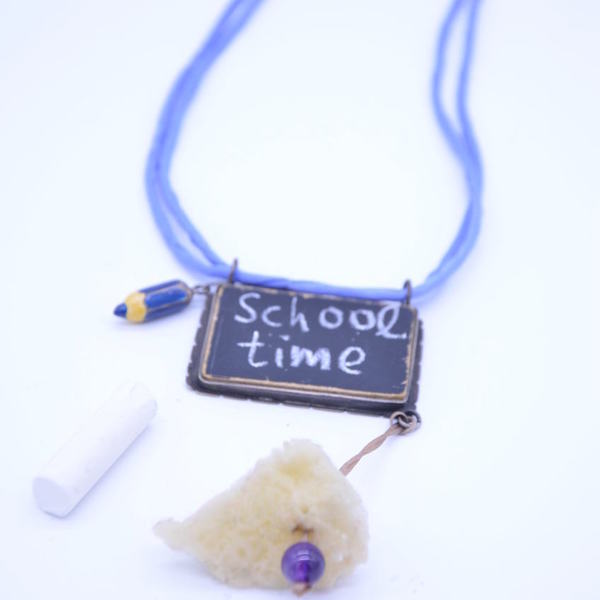 ''School Time'' necklace - ασήμι, ιδιαίτερο, μοναδικό, μοντέρνο, ασήμι 925, χειροποίητα - 2