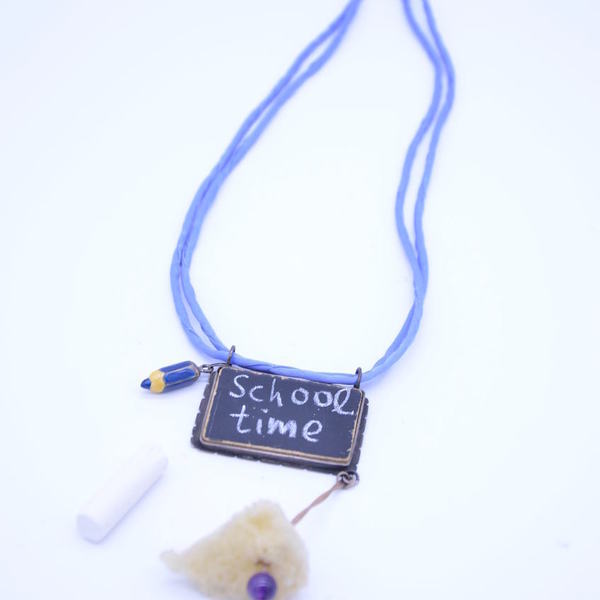 ''School Time'' necklace - ασήμι, ιδιαίτερο, μοναδικό, μοντέρνο, ασήμι 925, χειροποίητα - 3