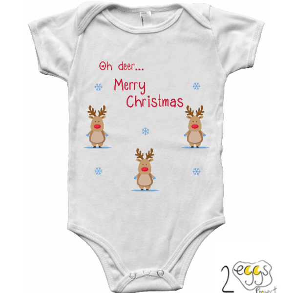 Oh deer, Merry Christmas | Φορμάκι μωρού - βαμβάκι, εκτύπωση, δώρο, χριστουγεννιάτικο, βρεφικά, δώρα για παιδιά, βρεφικά φορμάκια, χριστουγεννιάτικα δώρα