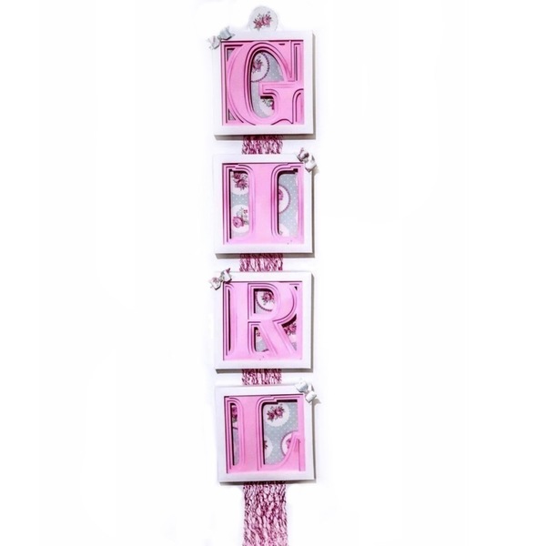 Διακοσμητικό κρεμαστό για κορίτσι - κορδέλα, ροζ, διακοσμητικό, κορίτσι, δωμάτιο, παιδικό δωμάτιο, κρεμαστά