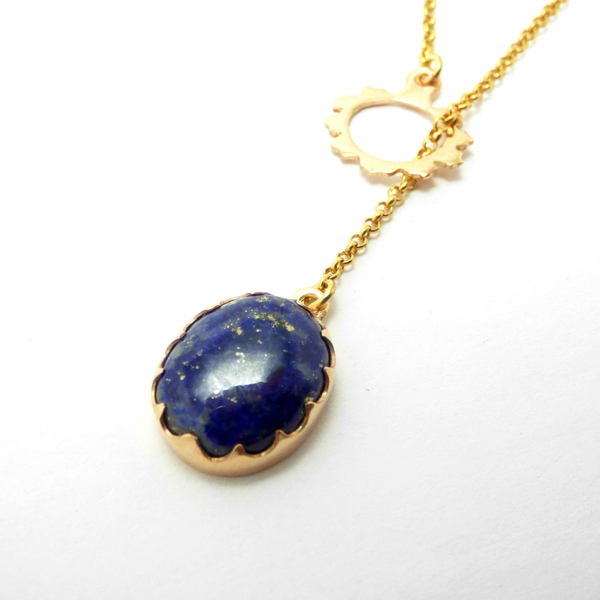 " Lariat Lapis necklace " - Χειροποίητο επίχρυσο μενταγιόν lariat με lapis lazuli ! - ημιπολύτιμες πέτρες, ημιπολύτιμες πέτρες, αλυσίδες, βραδυνά, fashion, vintage, κλασσικό, design, ιδιαίτερο, μοναδικό, μοντέρνο, γυναικεία, επιχρυσωμένα, επιχρυσωμένα, sexy, donkey, χειροποίητα, must αξεσουάρ, κλασσικά, γυναίκα, unique, boho, ethnic, κρεμαστά, αυξομειούμενα