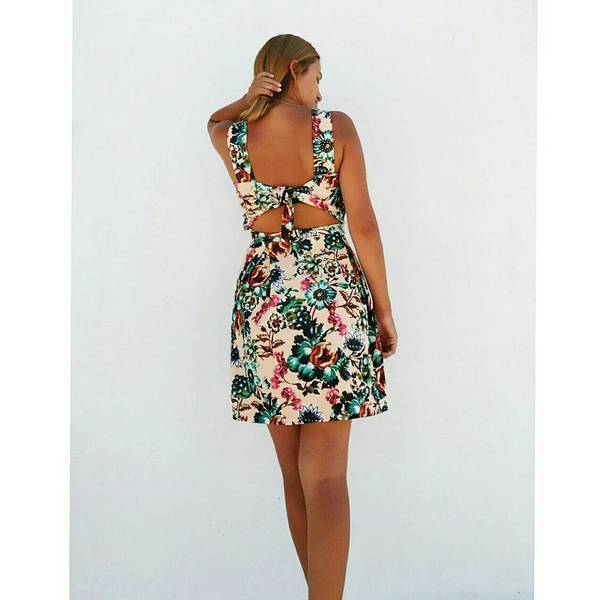 Floral girly dress - ύφασμα, ελαστικό, κορίτσι - 2