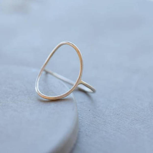 Οβαλ σχήμα δαχτυλίδι από ασήμι 925, χειροποίητο - ασήμι 925, γεωμετρικά σχέδια, minimal, μεγάλα - 3