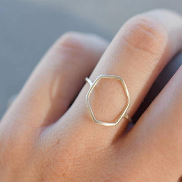 Πολύγωνο δαχτυλίδι από ασήμι 925, γεωμετρικό ασημένιο δαχτυλίδι, χειροποίητο δαχτυλίδι - ασήμι 925, γεωμετρικά σχέδια - 2