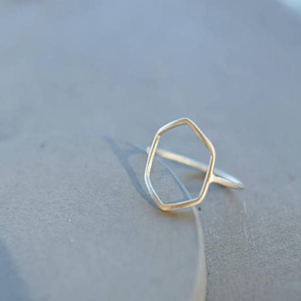 Πολύγωνο δαχτυλίδι από ασήμι 925, γεωμετρικό ασημένιο δαχτυλίδι, χειροποίητο δαχτυλίδι - ασήμι 925, γεωμετρικά σχέδια - 3