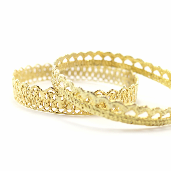Gold plated Lace Bracelet - statement, ασήμι, chic, δαντέλα, vintage, μοναδικό, επιχρυσωμένα, ασήμι 925, γάμου, romantic, ασημένια, boho, σταθερά, για γάμο, χειροπέδες - 5