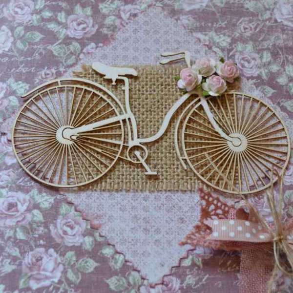Κάρτα Ευχών "Βόλτα με το ποδήλατο" - ύφασμα, vintage, χαρτί, δώρα γενεθλίων, κάρτα ευχών