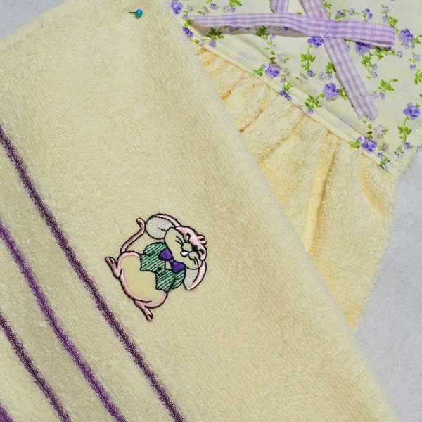 Πετσέτα Χεριών "Ποντικάκι" - ύφασμα, πετσέτα, αγάπη, δώρα για βάπτιση, κουμπί, δωράκι, πετσέτες
