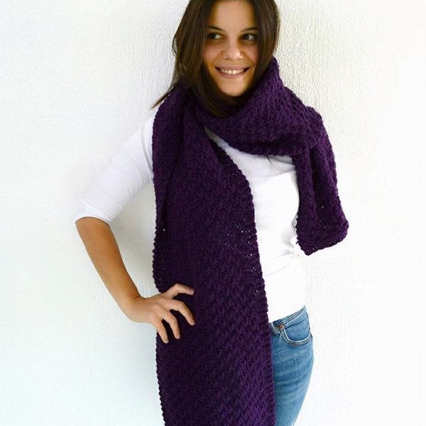 Purple knitted scarf - μαλλί, πλεκτό, χειμωνιάτικο, κασκόλ, ακρυλικό, Black Friday