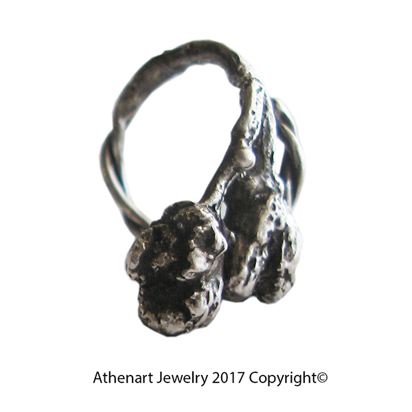 Xειροποίητο δαχτυλίδι - Ασήμι 925-Organic silver ring/botanical ring - vintage, μοναδικό, μοντέρνο, ασήμι 925, δώρο, λουλούδι, βεράκια, unique, έλληνες σχεδιαστές, αυξομειούμενα - 4
