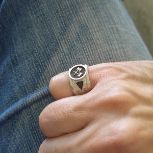 Ασημένιο Δαχτυλίδι Viking - vintage, γυναικεία, chevalier, ασήμι 925, ασήμι 925, ανδρικά, δαχτυλίδι, unisex, boho, rock, σταθερά - 3