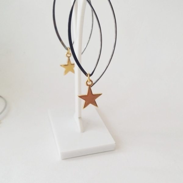 Μίνιμαλ σκουλαρίκια - ορείχαλκος, αστέρι, unique, δώρα για γυναίκες - 4
