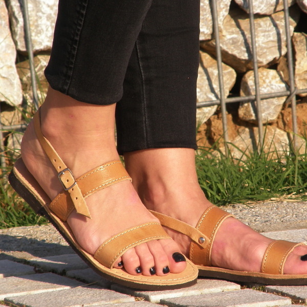 Δερμάτινο Σανδάλι Piter.gr - δέρμα, σανδάλια, street style, minimal, φλατ, ankle strap - 4