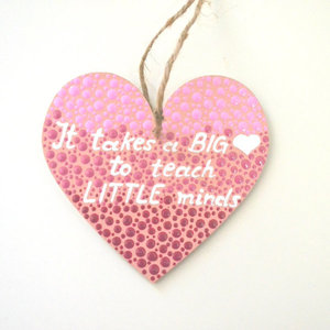 Ξύλινες ζωγραφισμένες καρδιές για δασκάλους - ξύλο, ζωγραφισμένα στο χέρι, είδη δώρου, διακοσμητικά - 2