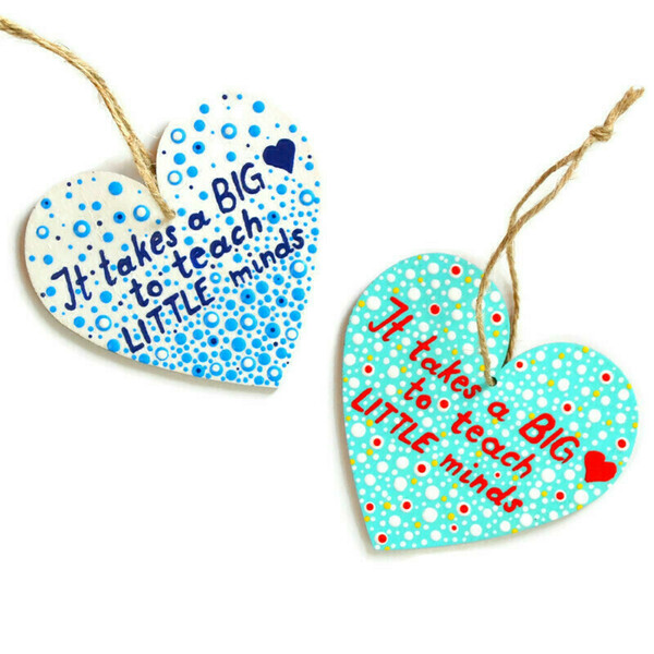 Ξύλινες ζωγραφισμένες καρδιές για δασκάλους - ξύλο, ζωγραφισμένα στο χέρι, είδη δώρου, διακοσμητικά