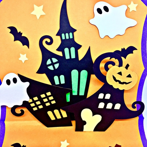 Κάρτα Halloween pop up - χαρτί, πάρτυ, halloween, αναμνηστικά, party - 3
